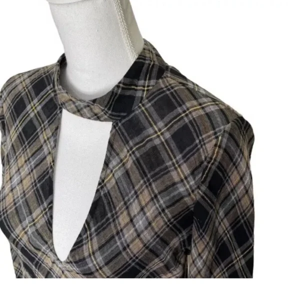 Veronica Beard Wade Metallic Plaid Blouse Shirt Top Size 8 $295 - Picture 5 of 9